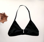 Black Open Back Bralette. Backless Halter