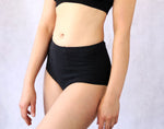 100%  Organic Cotton High Waist Panties. Black