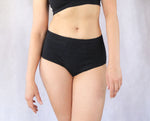 100%  Organic Cotton High Waist Panties. Black