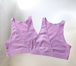 Organic Cotton Bralettes Set of 2. Lavender and Natural. Sustainable Underwear. Nursing Bra