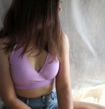 Organic Cotton Bralettes Set of 2. Lavender and Natural. Sustainable Underwear. Nursing Bra