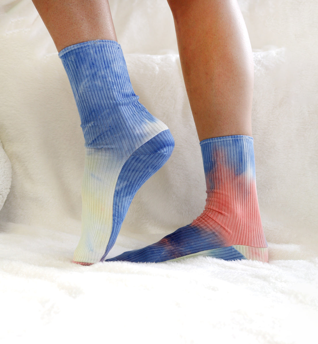 Tie Dye Ribbed Socks. Soft Women's Cozy Socks – Tatiana's Threads