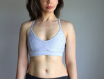 Grey Organic Cotton Bralette. Yoga Bra