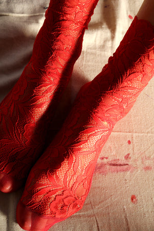 Red Lace and Mesh Socks – Tatiana's Threads