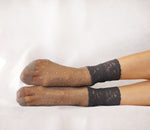 Charcoal Grey Lace Cuff Socks