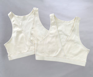 Organic Cotton Bralettes Set of 2. Black and Natural. Sustainable Underwear. Nursing Bra