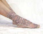 Embroidered Lace Women's Socks in Light pink