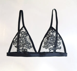 Sheer Lace Bralette Black Bra – Tatiana's Threads