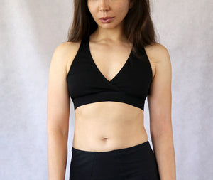 Organic Cotton Bralettes Set of 2. Black and Natural. Sustainable Underwear. Nursing Bra