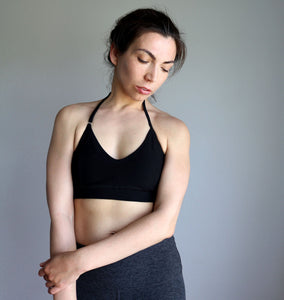 Organic Cotton Open Back Bralette. Sustainable Handmade Lingerie