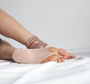 Rose Gold Sequined Thong Toeless Socks – Tatiana's Threads