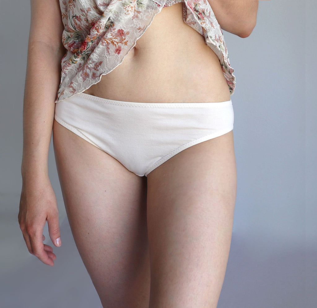Organic cotton lingerie set , Grey Floral Women's Underwear