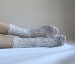 White Lace and Mesh socks. Handmade Women’s Socks