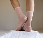 Peachy Pink Mesh Sheer Handmade Socks