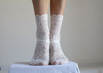 White Lace and Mesh socks. Handmade Women’s Socks
