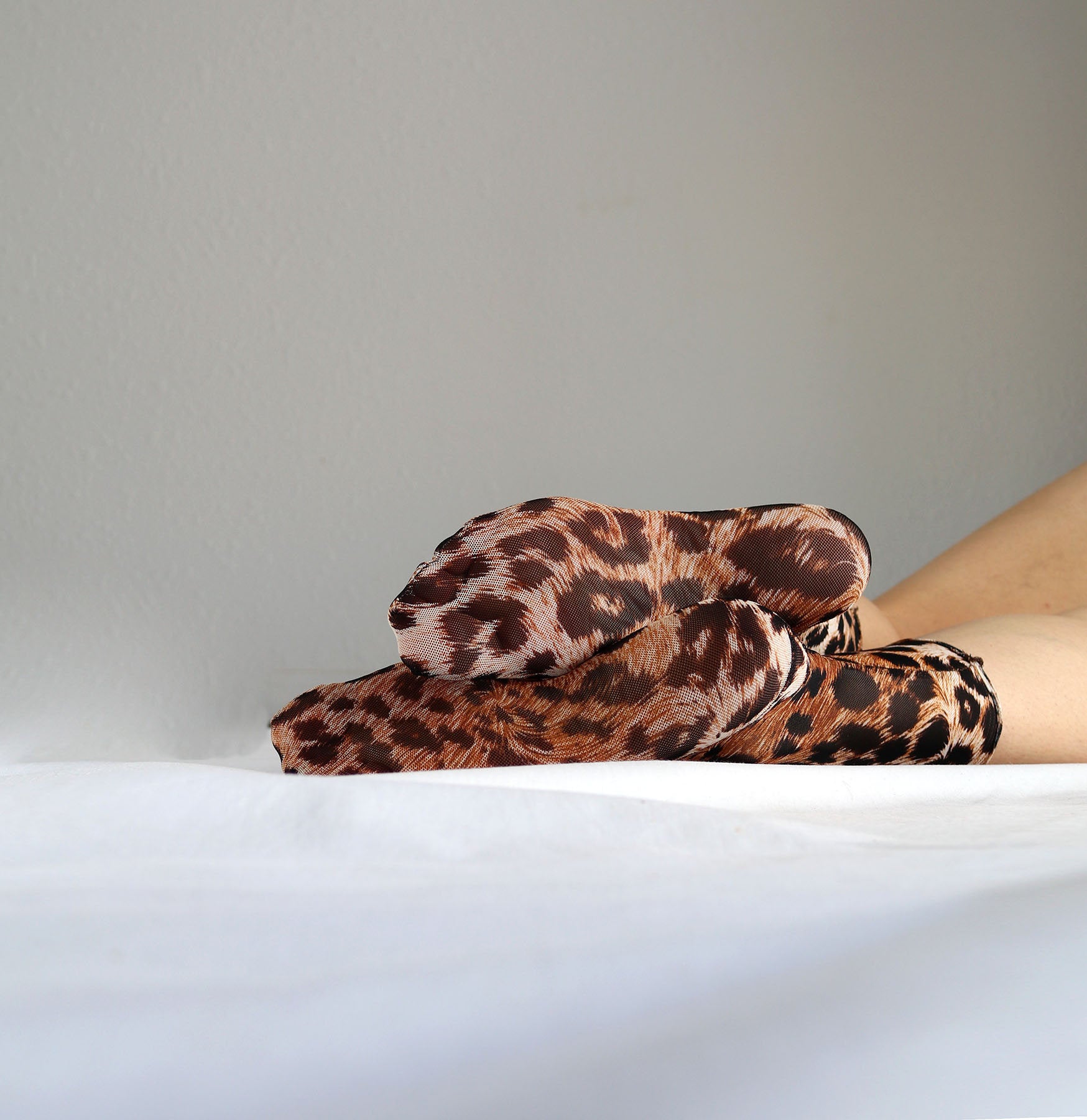 Leopard Print Mesh Socks. Sheer Handmade Socks