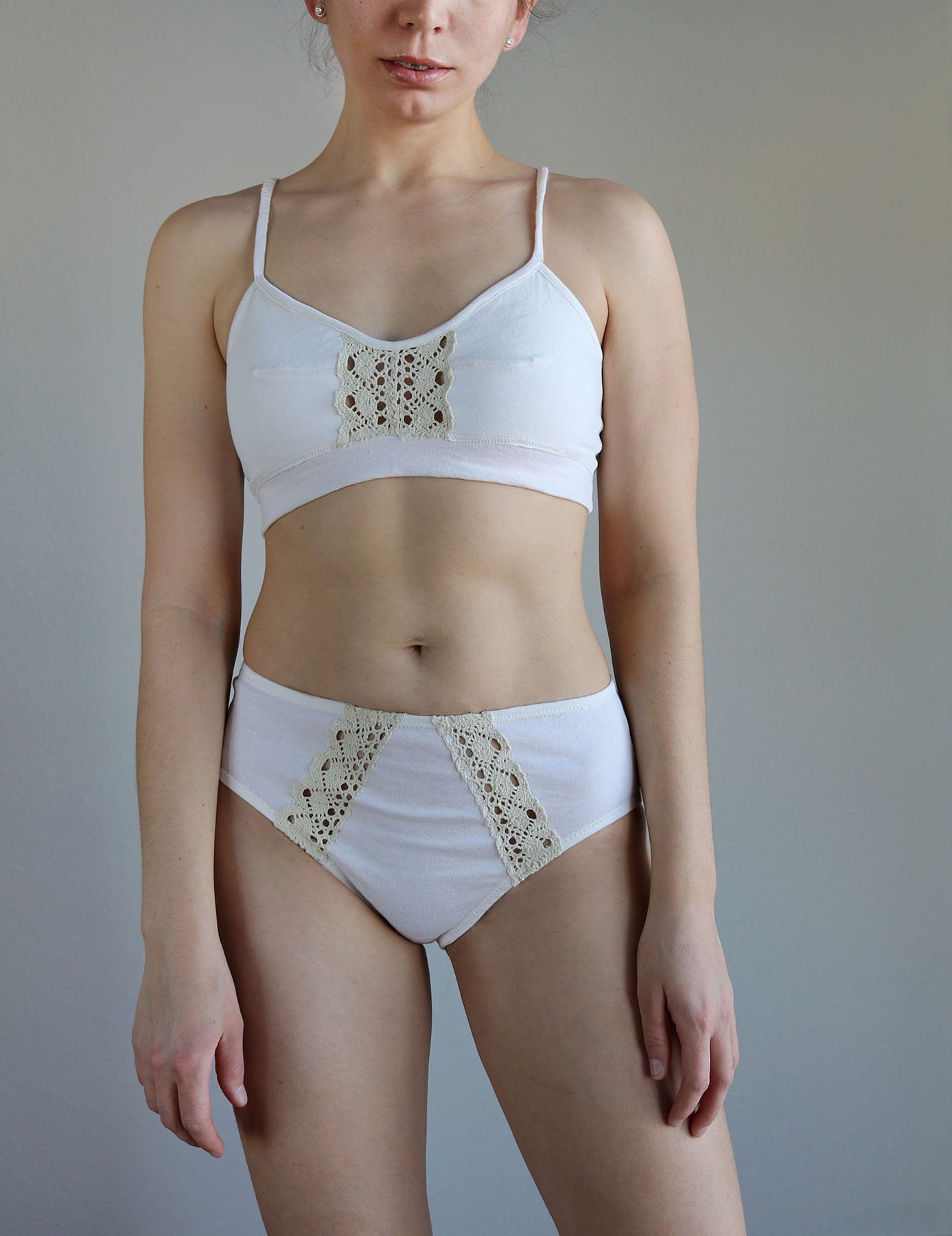 100% Organic Cotton Womens Underwear Bikini Sustainable Sexy Panty White  XLarge