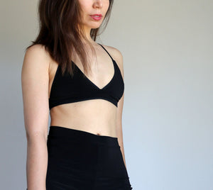 Simple Black Triangle Wireless Bralette.